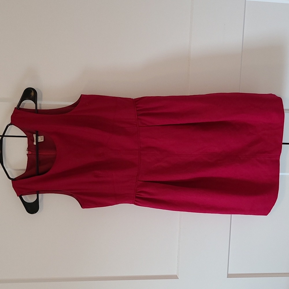 J Crew Factory pleated shift dress in wool flannel